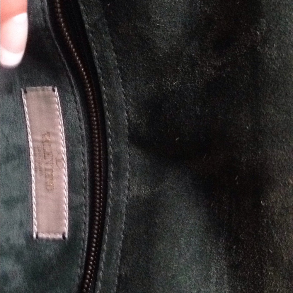 Valentino green leather clutch w rock studded - Picture 3 of 5